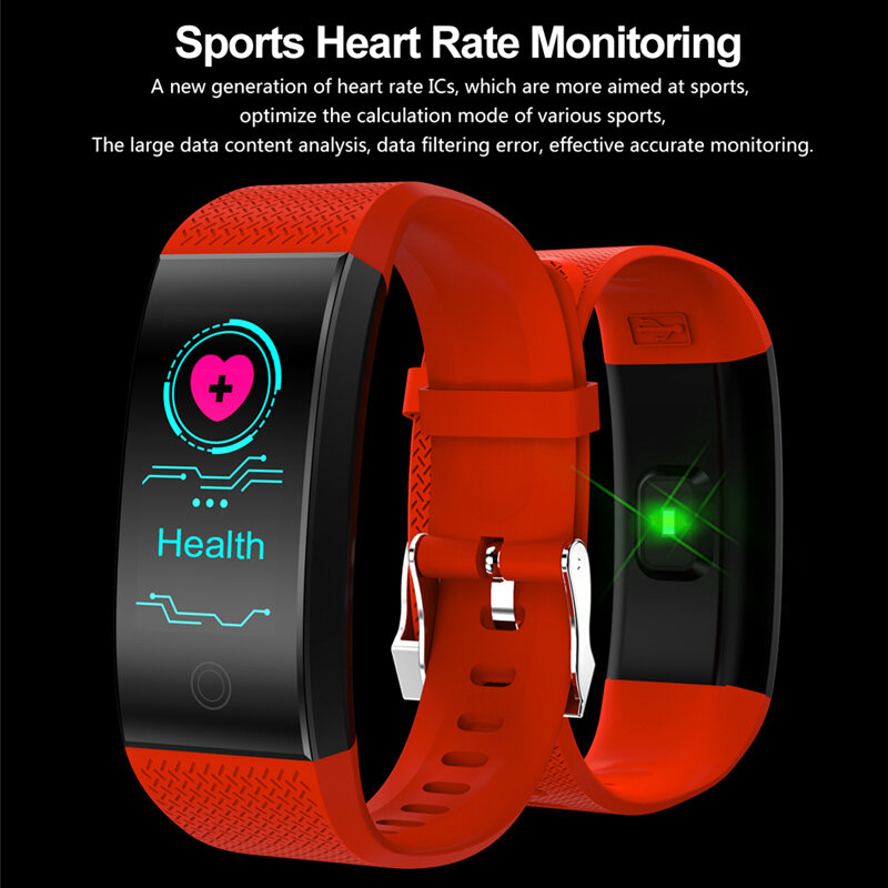 QW18 pulsera inteligente IP68 natación impermeable de la presión arterial de oxígeno en la sangre Monitor de ritmo cardíaco podómetro recordatorio pulsera inteligente