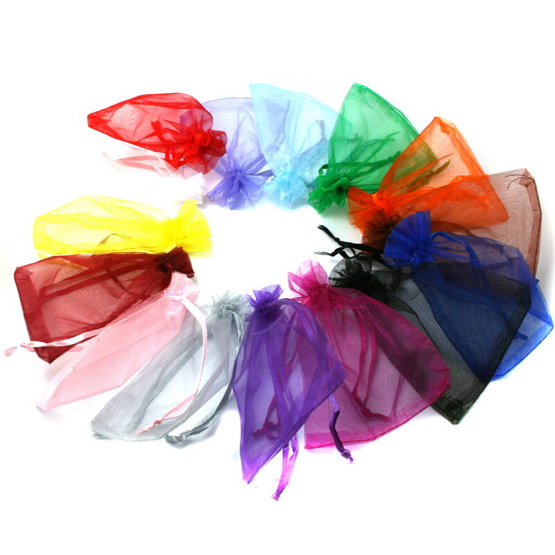 10pcs 7x9 9x12 10x15 13x18cm Drawstring Organza Bags Jewelry Packaging Bags Wedding Party Favor Gift Bags Jewelry Pouches