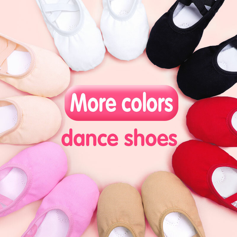 Kids Soft Ballet Slippers Pink Ballet Dance Shoes Gymnastics Training Shoes for Girls Adults