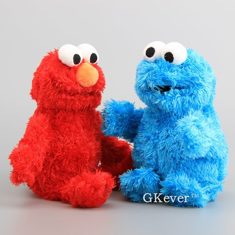 Mainan boneka Elmo Cookie Monster, kualitas tinggi lembut mainan pendidikan anak-anak 30-33cm