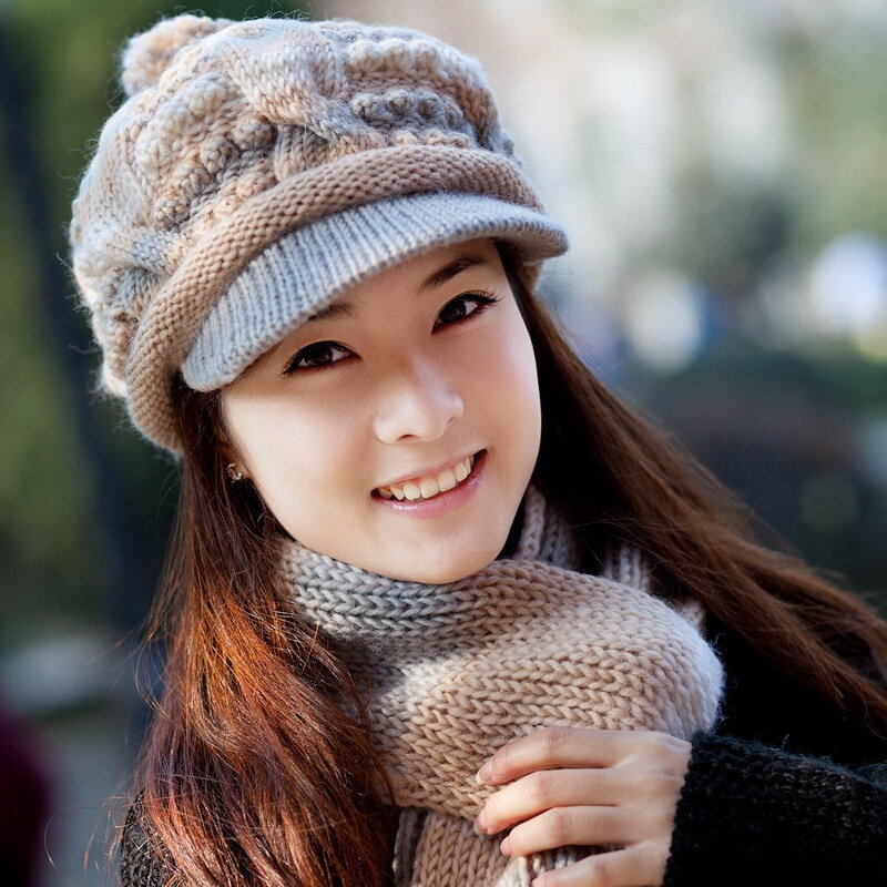 Freddo-prova termica cappello di inverno femminile sciarpa cappello lavorato a maglia berretto di lana twinset sciarpa cappello lavorato a maglia berretto cappello di lana invernale femminile caldo set