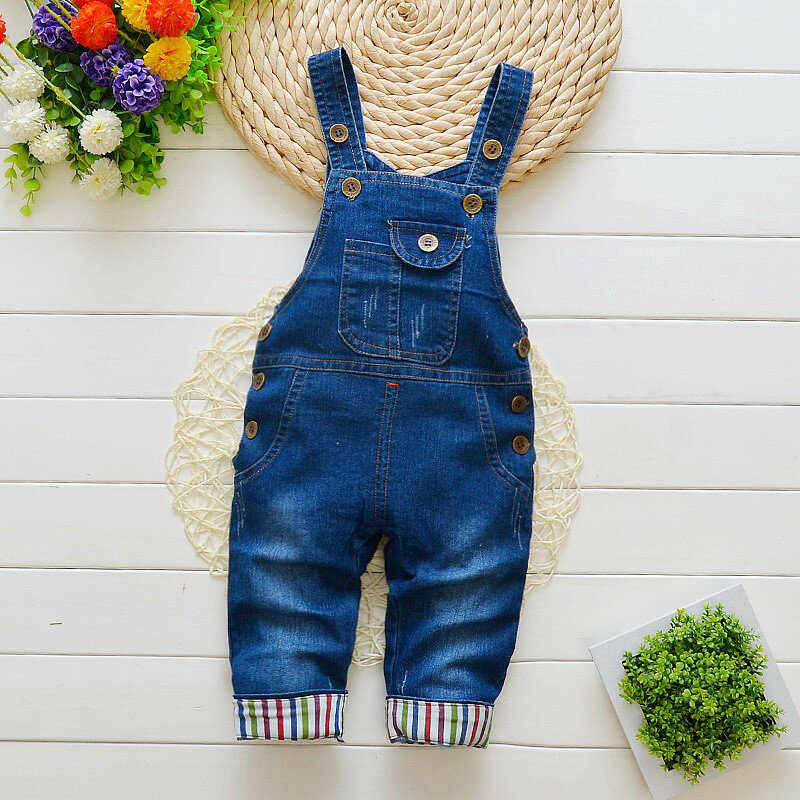  BibiCola 2018 Baby Pants Toddler leisure  styls Boys bib pants children Denim Overall Trousers kids  jeans for girls