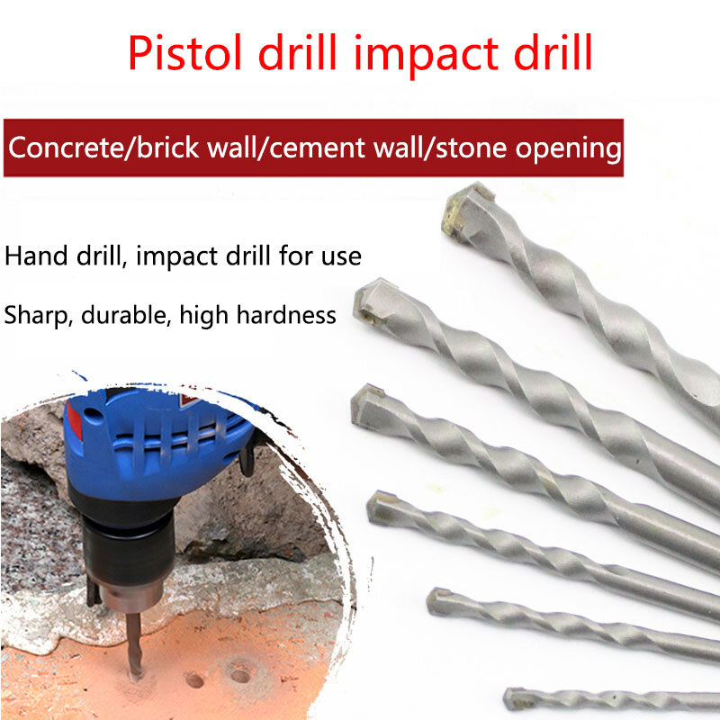 1 stks Boor Driehoek Handvat Hand Boor Tungsten Staal Twist Beton Cement Punch Boor Voor Elektricien Tool 6 -12mm