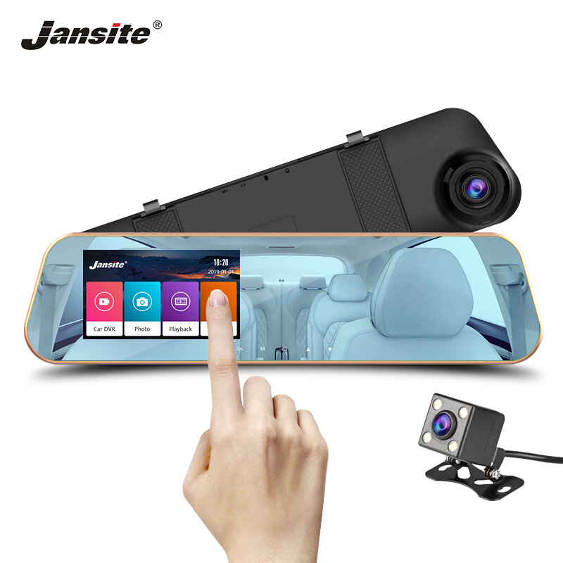 Jansite Автомобильная камера Сенсорный экран Автомобильный видеорегистратор обзор зеркало Dashcam цифровой видеорегистратор авто видеорегистра...