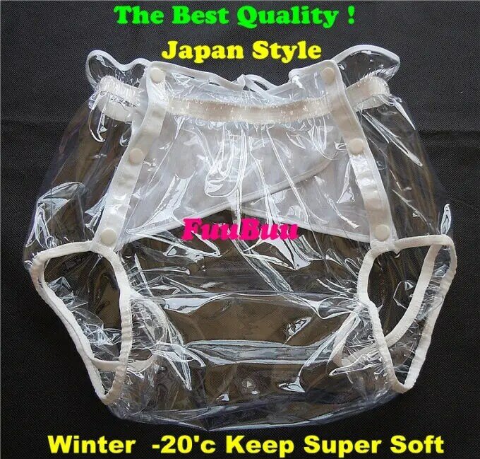 Free Shipping FUUBUU2219-White-S-1PCS  adult diapers non disposable diaper couche adulte pvc shorts diapers for adults