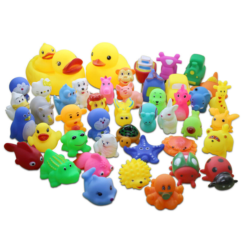12 รูปแบบน่ารักสัตว์ผสมสีสัน Soft Rubber FLOAT Squeeze Sound Squeaky ของเล่นเด็กของขวัญเด็ก