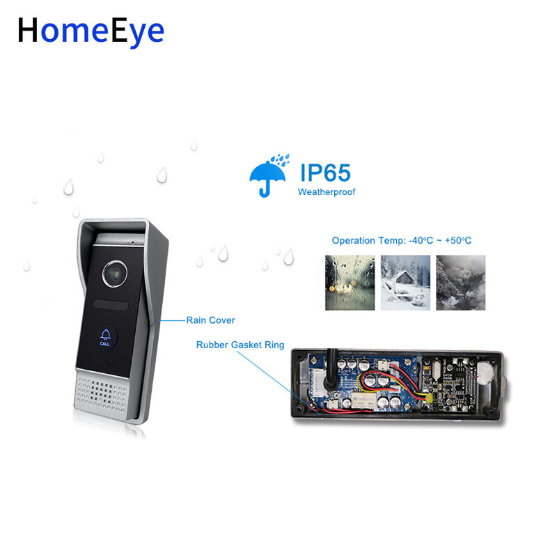 Homeye-ホームビデオドアホン,720p,HD,7インチ,スピーカーシステム,モーション検出,音声メッセージ