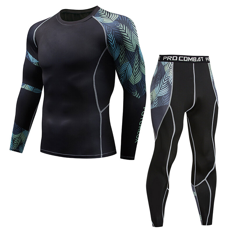 Aismz Men Thermal Underwear Suits Sets Printing Compression Fleece Sweat Quick Drying Thermo Underwear Men Clothing Long Johns