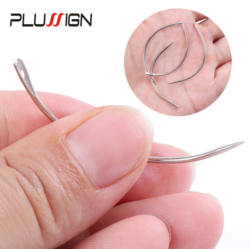 Plussign Good Quality 12 Pcs Wig Making Pins Needles Set C Curved Needles Hair Weave Needles For Wig Making Modelling And Crafts