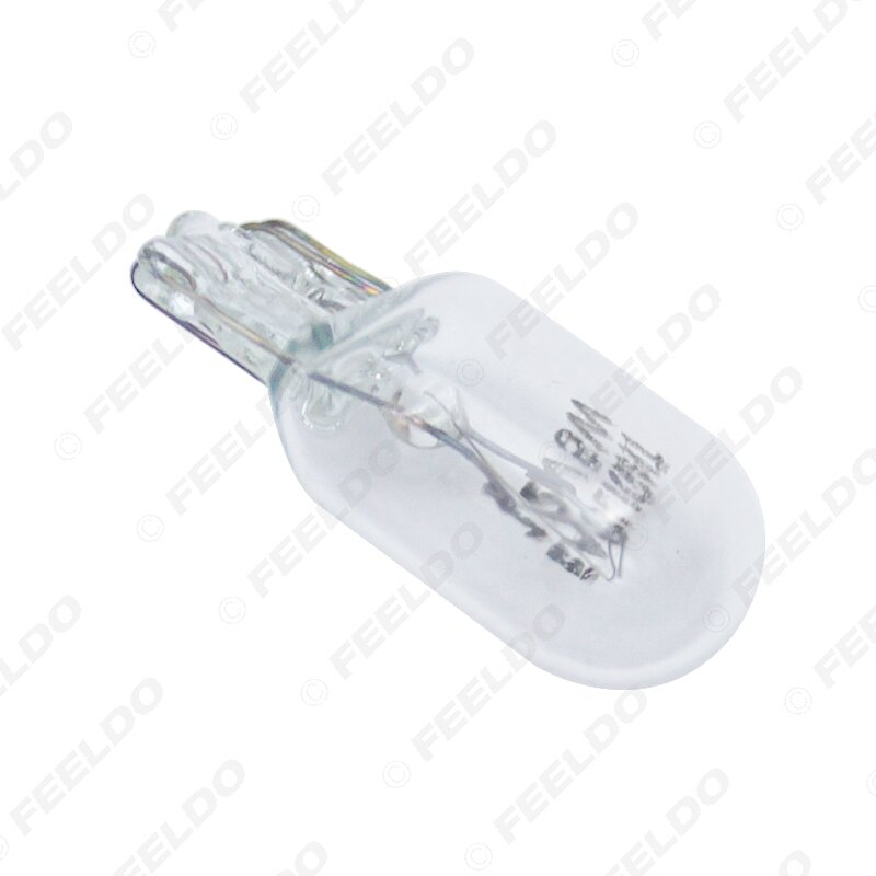 FEELDO 10pcs Car T10 168 192 Wedge 12V 5W Halogen Bulb External Halogen Lamp Replacement Dashboard Bulb Light