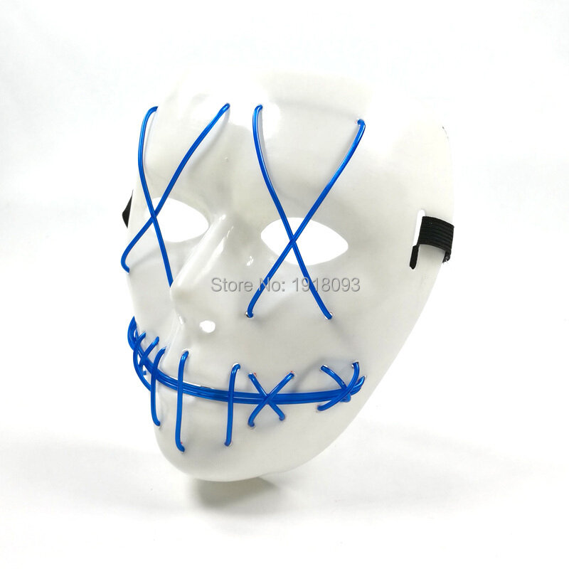 Mascarilla con sonido activo de 3V para Halloween, máscara de alambre con iluminación LED, a la moda, novedad