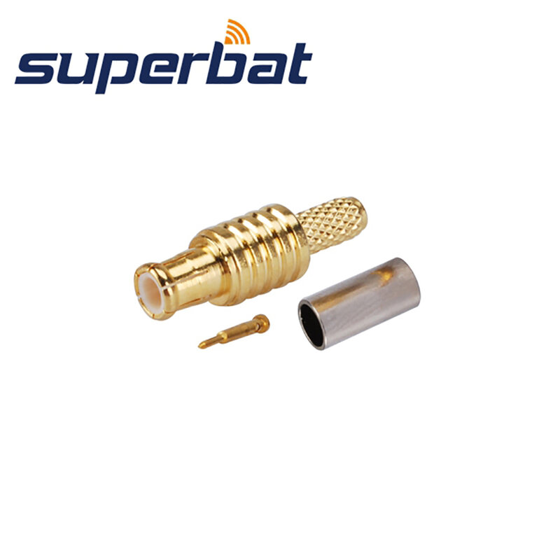 Superbat 10 sztuk MCX zaciskane męskie złącze koncentryczne RF do kabla LMR100 RG174 RG316