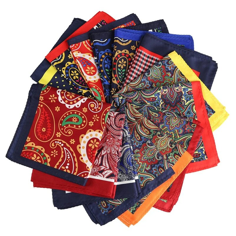 Tailor Smith-Pañuelo grande de lujo para hombre, pañuelos de bolsillo de microfibra con estampado Floral de lunares, 33x33 cm