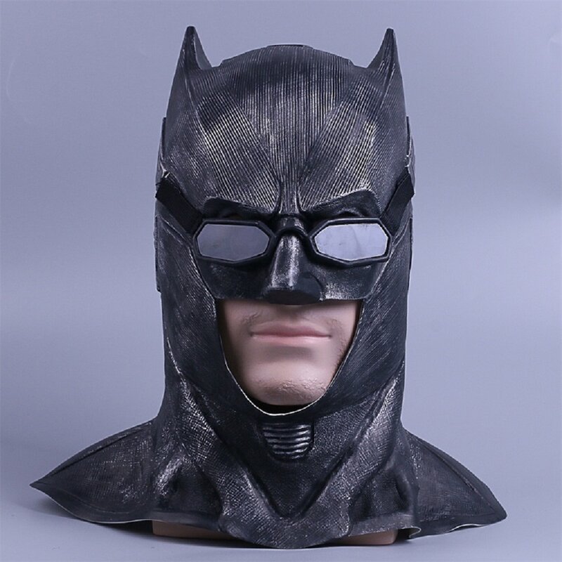 Realistic Halloween Full Face Latex Batman Mask Costume Superhero The Dark Knight Rises Movie Party Masks Carnival Cosplay Props