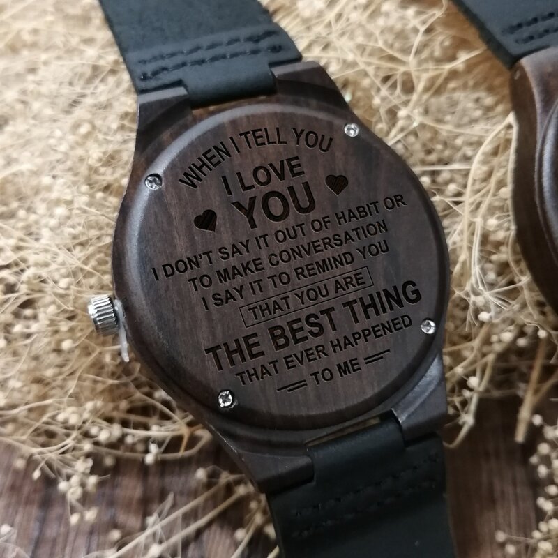 ความรักของฉันแกะสลักนาฬิกาไม้ YOU ที่ดีที่สุด THING THAT EVER HAPPENED TO ME
