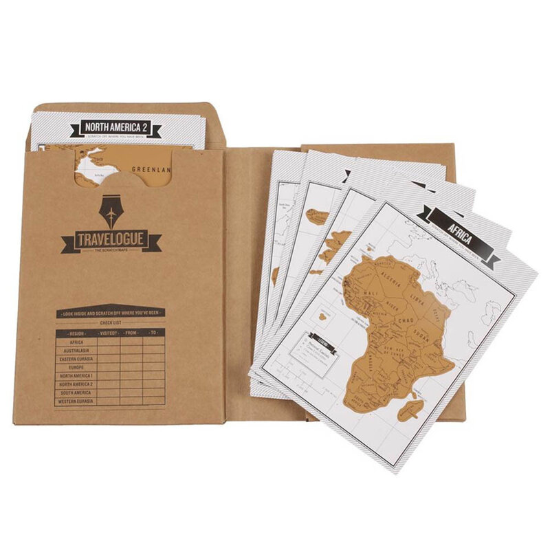 New Hot Travelogue Scratch World Map Travel Tips Book Journal Log Notebook Tourist Gift