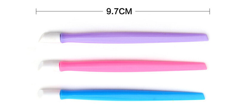 2 Pieces French Tips Tool Nail Art Manicure Curve Rod Sticks Plastic Nails Stickers Pick Beauty Drill To Clean Excess Oil Dirt