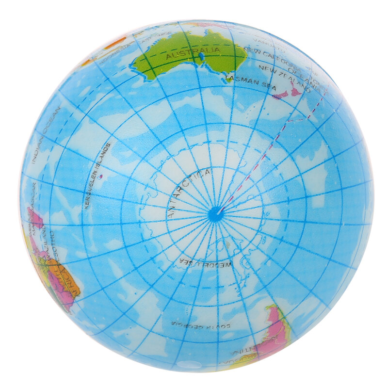 6 Buah/Lot 7.6Cm/3 "Busa Mini Anti Stres Bola Pantul Planet Dunia Dunia Peta Bumi Mengajar Peta Geografi Hadiah Mainan Anak-anak