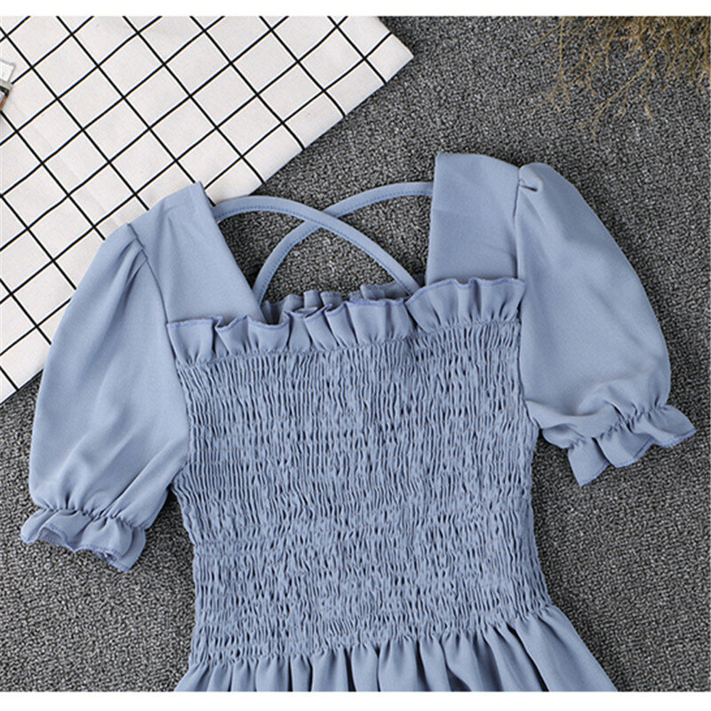 Новинка 2019, женская летняя блузка с оборками, сексуальные шифоновые блузки с завязками, женские облегающие однотонные рубашки с коротким рукавом, Короткие топы, AB1371