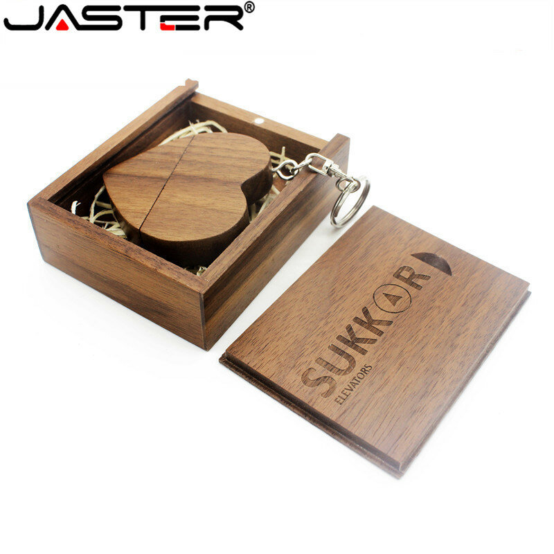 JASTER (over 10 PCS free LOGO) Wooden USB + box USB Flash Drive maple wood pendrive 64GB 8GB 16GB 32GB Pen Drive Memory Stick