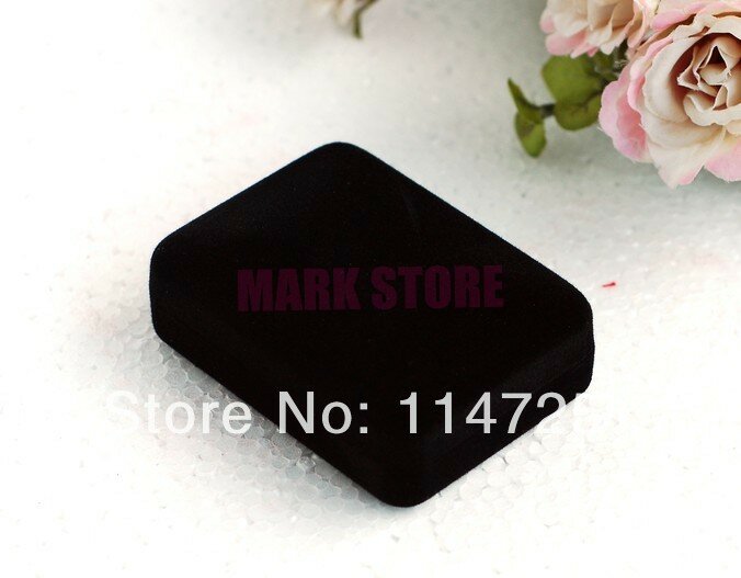 卸売12ピース/ロット8 × 6 × 3センチメートル黒ベルベットのジュエリーボックスファッションネックレスギフトボックス好意イヤリングディスプレイ包装箱ケース
