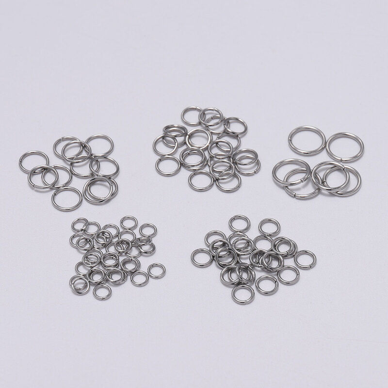 100-200 pz/lotto in acciaio inox Split anello aperto anelli di salto connettori per gioielli fai da te fare risultati connettori accessori