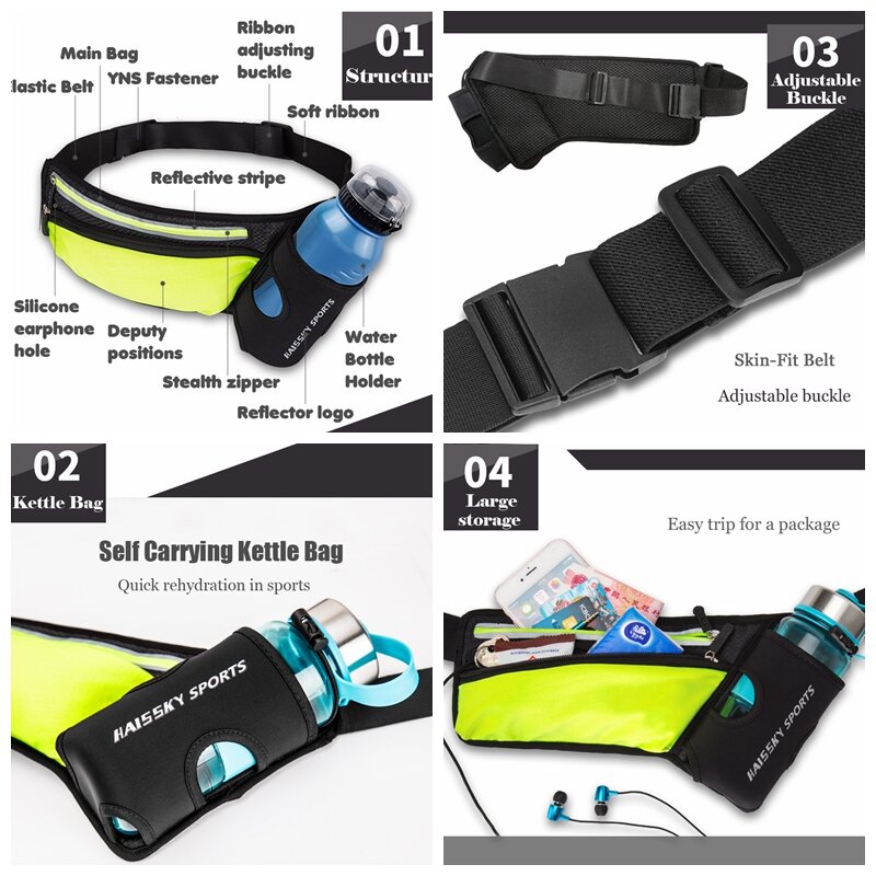 Bolsa de cinturón de hidratación para carreras de maratón, riñonera deportiva para escalada, senderismo, gimnasio, Fitness con botella de agua