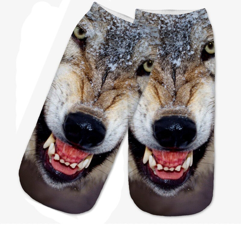 Беговые птенцы свирепый волк печать носки 7,5 "мужские и женские короткие носки