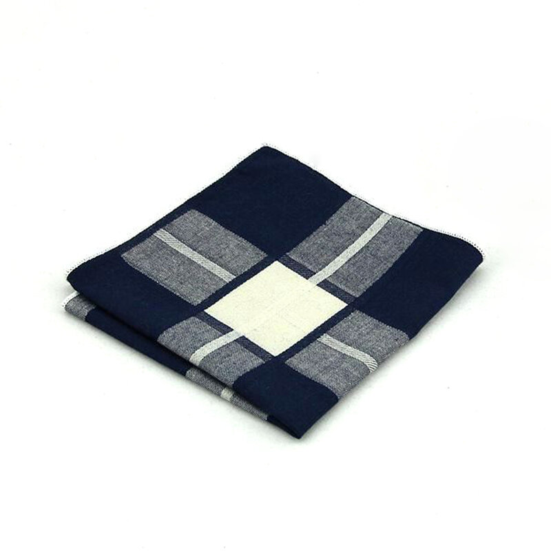 HUISHI Plaid Mens Towel Handkerchiefs Pocket Square Brand Cotton Pocket Square For Mens Suits Striped Handkerchief Wedding Gifts