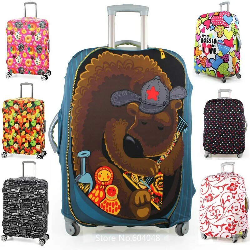 Printed elastic polyester travel luggage cover for 20-32 inch suitcase Protective Cover Travel Trunk Dirt-Proof protective bags