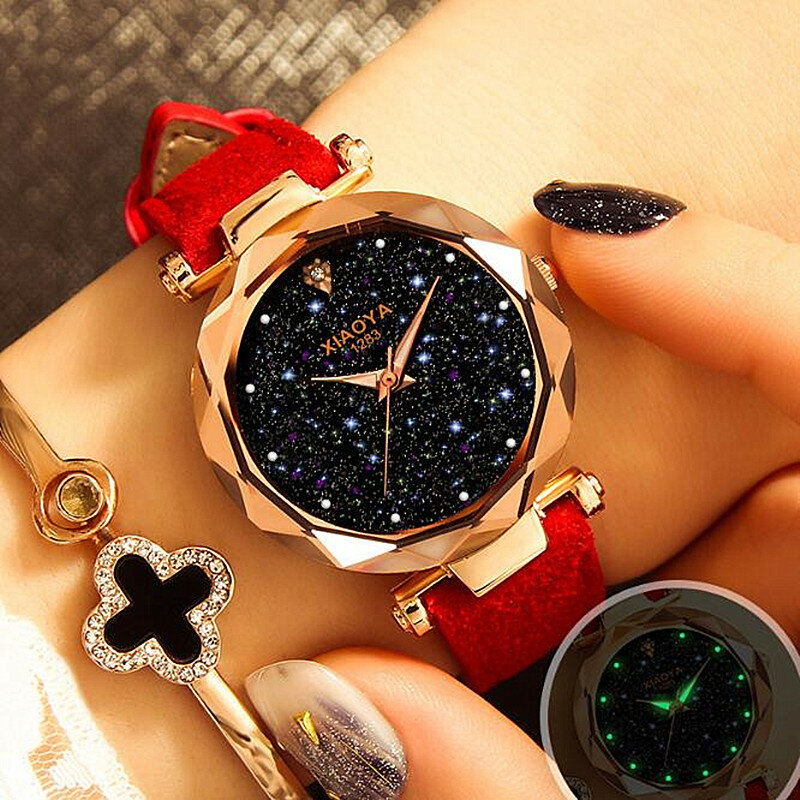 relojes mujer 2019 Luxury Brand Women Watches Rose Gold Starry Sky Watch Rhinestone Ladies Clock montre femme bayan kol saati