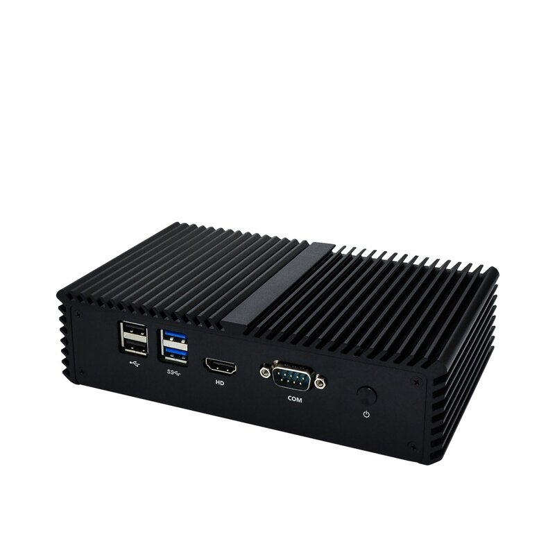 QOTOM Kaby Lake CPU безвентиляторный мини-ПК Q525G6 Q535G6 3965U/Core i3-7100U 6 гигабитный NIC маршрутизатор