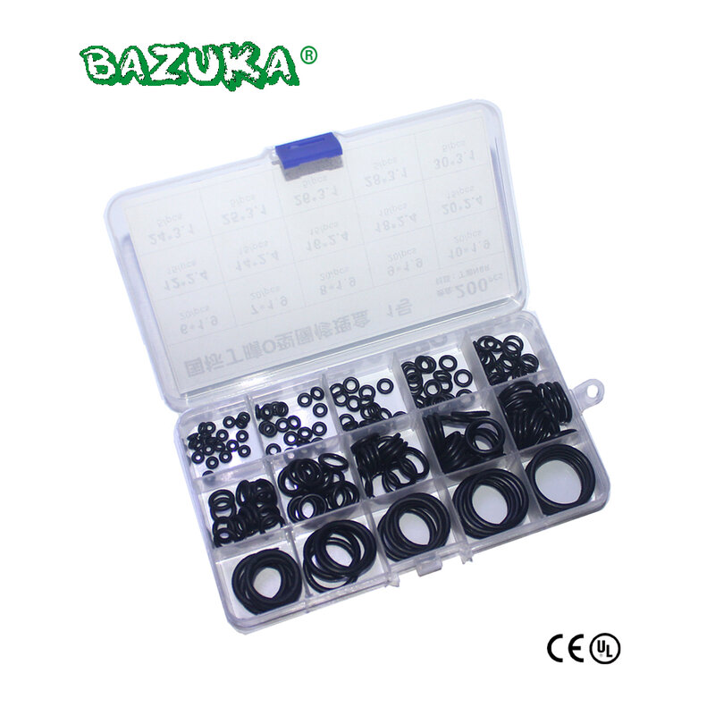 200PCS/1 BOX NBR Rubber Gasket Replacements Sealing O-rings Durable Socket Black 15 Sizes Available O-rings
