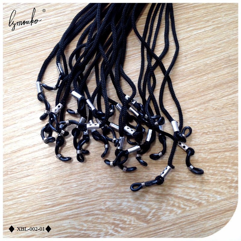 Lymouko-cordón de nailon negro para gafas, soporte para gafas, correa para el cuello, 12 unids/lote