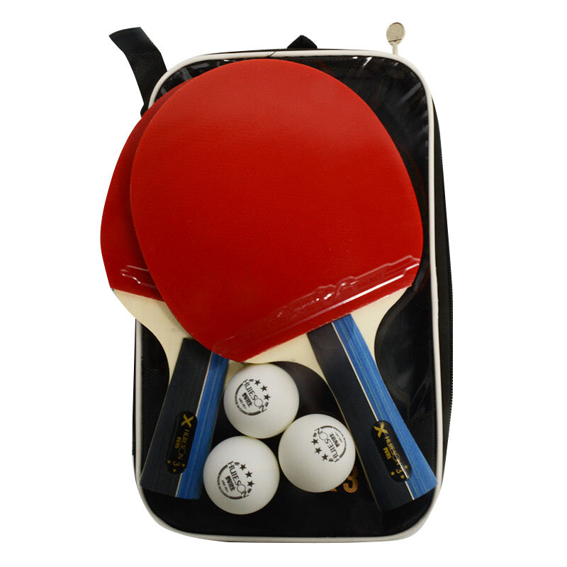 Huieson 2ピース/セットクラシック5プライ木製卓球ラケット両面にきびインゴム卓球のバットティーンエイジャー
