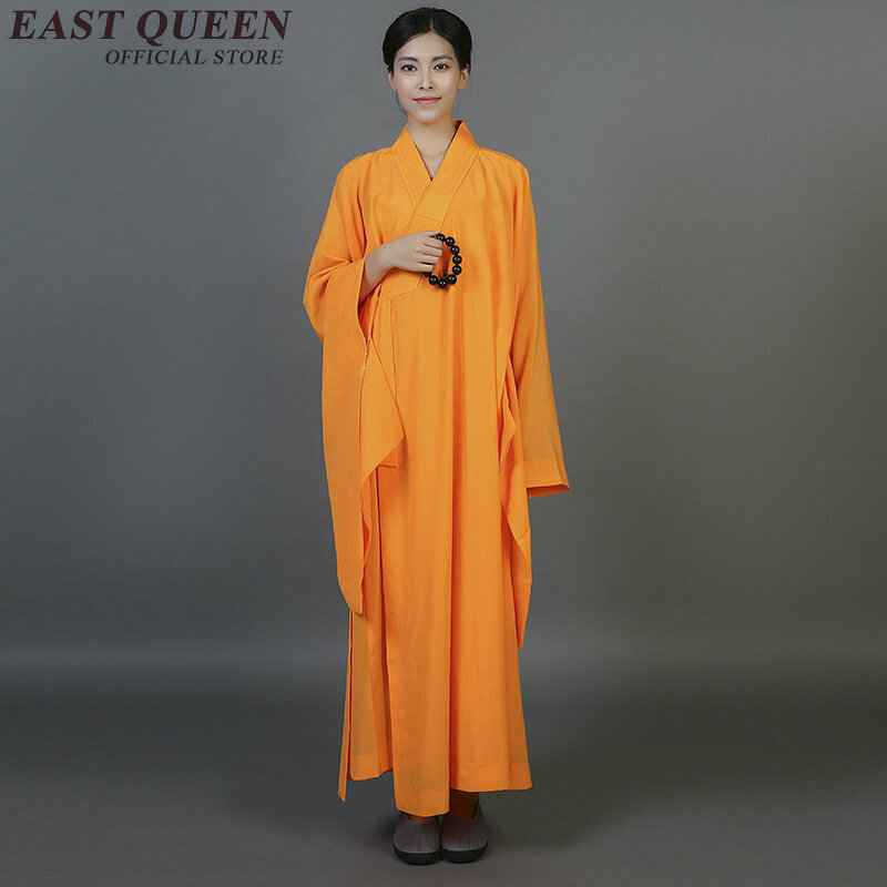 Biksu Buddha Jubah Pakaian Kostum Biksu Shaolin Pakaian Biksu Buddha Pakaian Seragam Meditasi Pakaian NN0551 H
