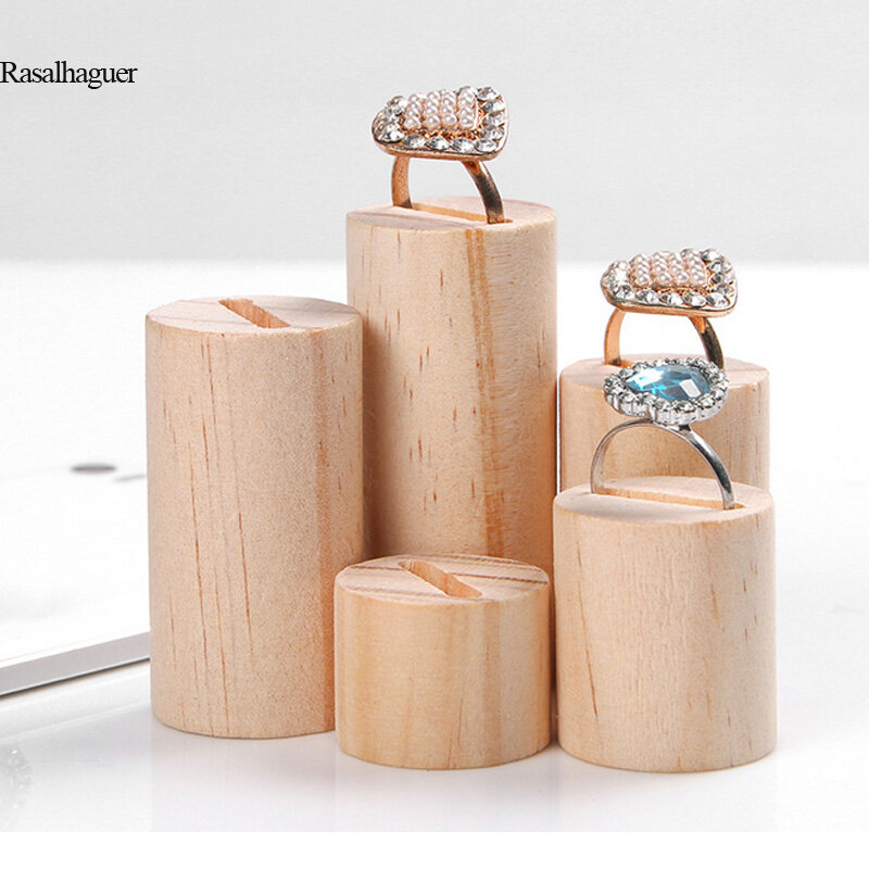 Nowy projekt drewniany 5 sztuk/zestaw popularny uchwyt na pierścionki biżuteria przechowywanie stojak wystawowy na biżuterię brelok Rack