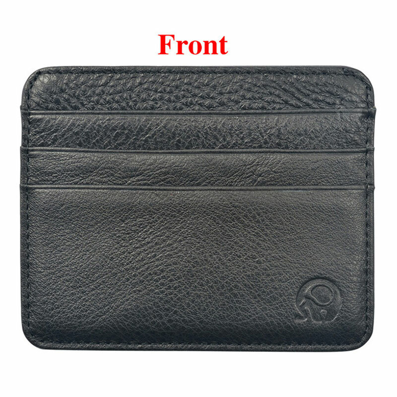 Mini carteira masculina em couro legítimo, porta-cartões ultrafino com 12 cores, porta-cartões para uso corporativo 6 espaços para
