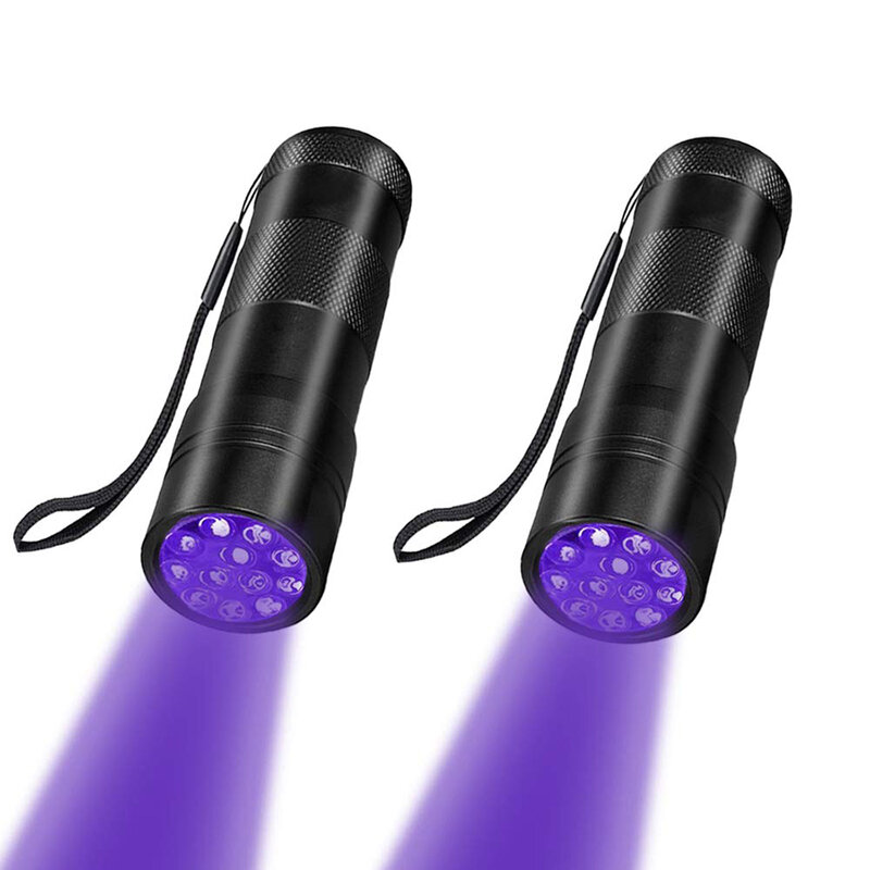 12 Leds 395nm Uv Handheld Zaklamp Zwart Licht Ultraviolet Urine Detector Torch Linterna Voor Hond/Kat/Huisdier Urine & Droge Vlekken