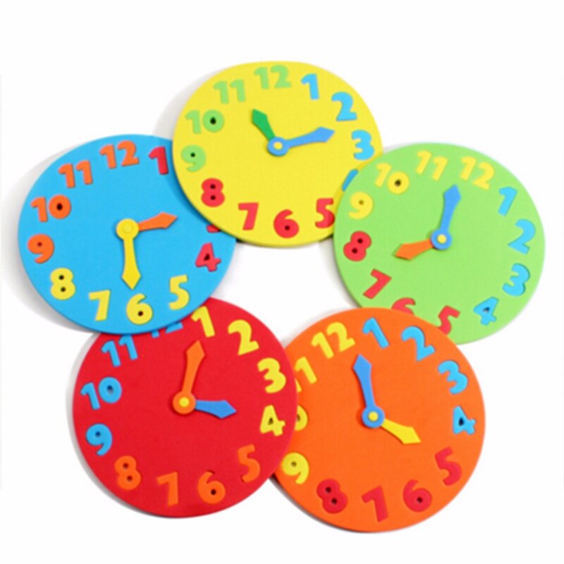 Kawaii Foam Clock Early Education Fun Jigsaw Puzzle Game for Children 3-6 years oldClock Learning Toys 13*13cm