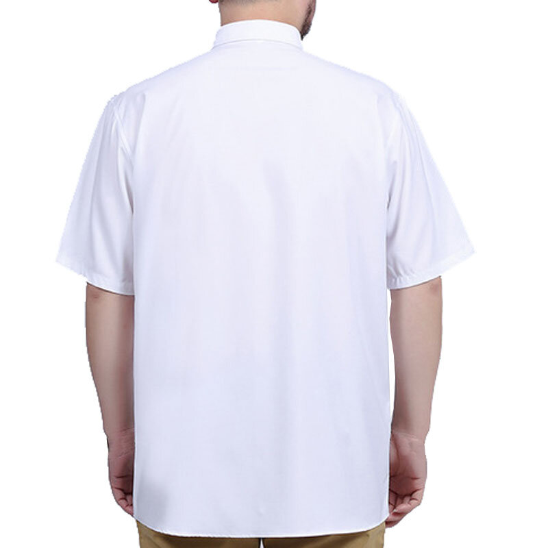 Camisas de algodón para hombre, camisas de manga corta, talla grande, 5 colores, 5XL, 6XL, 7XL, 8XL, busto, 149cm
