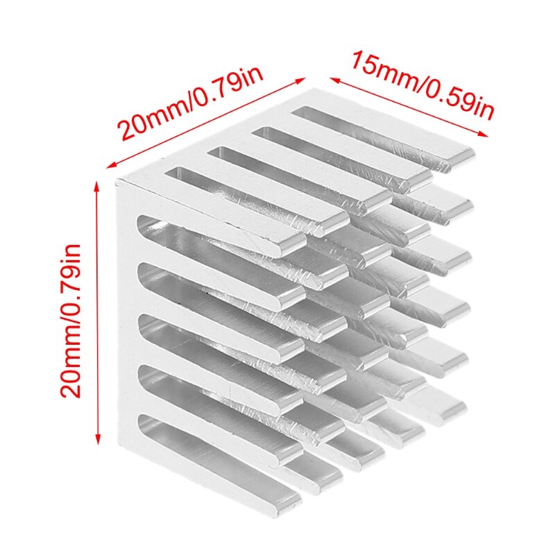 5 sztuk 20x20x15mm akcesoria chłodzenia DIY Radiator CPU GPU IC Chip pamięci aluminiowy Radiator wyciskany chłodnica grzejnika 10166
