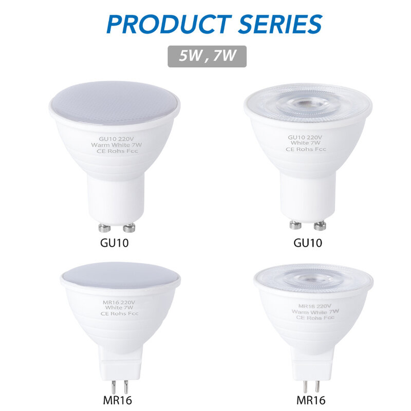 CanLing-bombilla LED GU10, foco de 220V, lámpara de maíz MR16, foco de luz LED gu5.3 SMD2835, ampolla de 240v, 5W, 7W