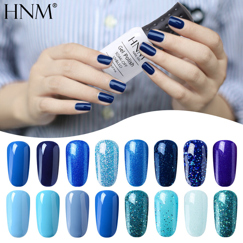 HNM Nails Painting Blue Series 8ML UV LED Gel Nail Polish Gel Varnish Nail Gel Vernis Semi Permanent Esmalte Permanente Gel Lak