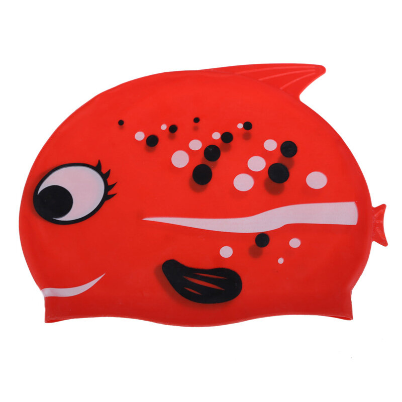2019 New Children's Swimming Cap Cartoon Fish Silicon Waterproof Protect Ear Shark Shape Swim Pool Hat Children Caps 22*18cm
