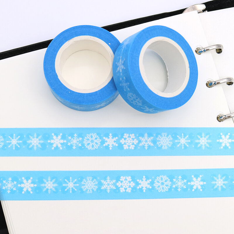 1 PCS Creativity Christmas Series Snowflakes Washi Paper Masking Tapes Decorative Tape Scrapbooking Stickers Diary Decals Decors