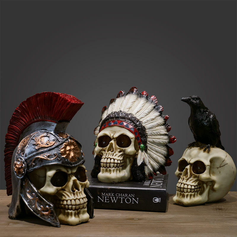 Skull Statues Africa Home Decor Resin ornaments Decoration Human Animal Pirate Skull gather Skeleton Abstract Sculpture Carving