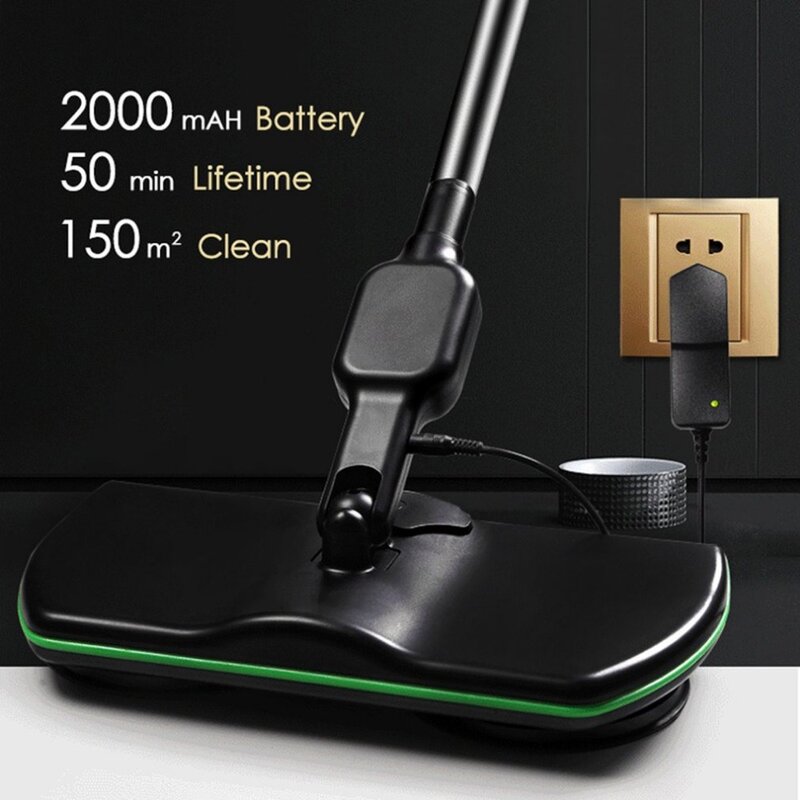 Rechargeable 360' Rotation Cordless Floor Cleaner Scrubber Polisher Electric Rotary Mop Microfiber Cleaning Mop for Home