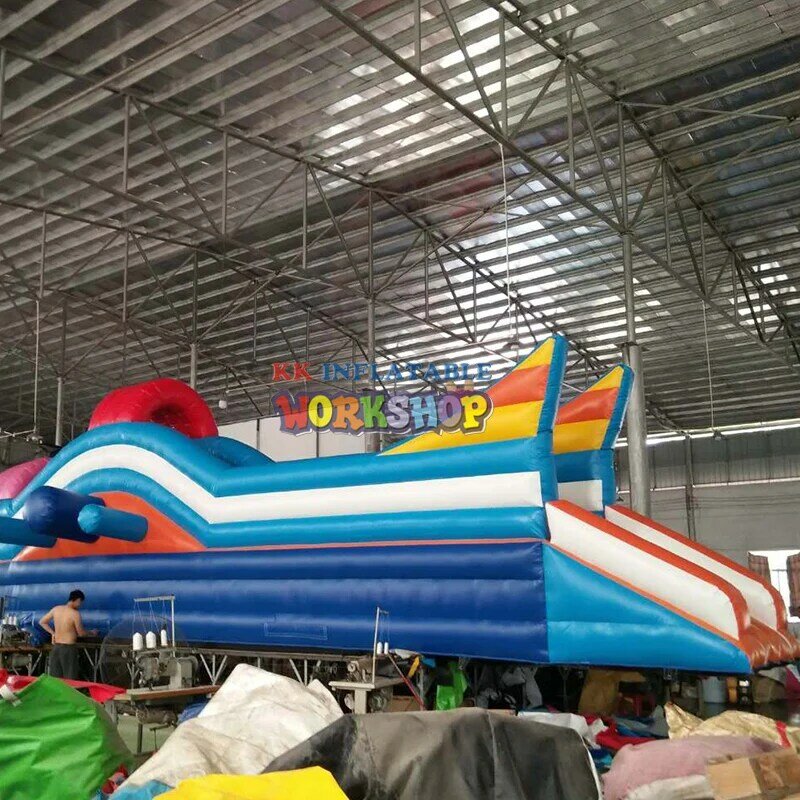 Rocket Theme Water Park Water Slide, giant Moible inflatable water slide