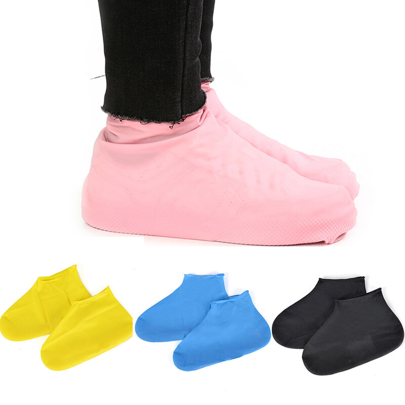 1 Pair 재사용 가능한 라텍스 방수 신발 커버 Anit-slip 고무 장화 Overshoes 고품질 구두 보호대 케이스 액세서리